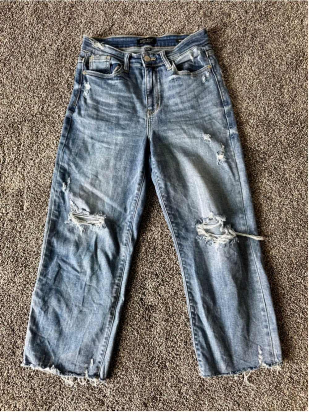 Women's Judy Blue Blue Distressed Wide Leg Jeans Size 26